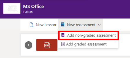 Select assessment type